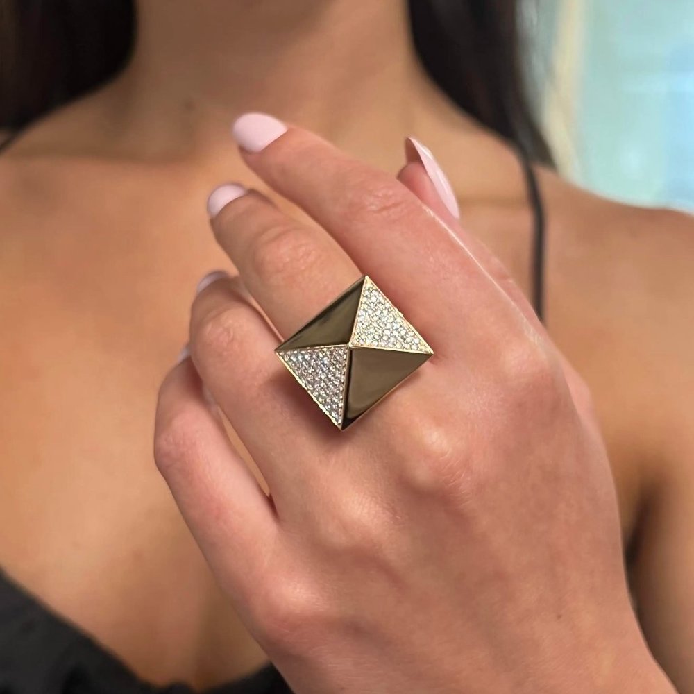 Messika 1.11Cttw Spiky Diamond Cocktail Ring 18K Rose Gold Size 53 US 6.5
